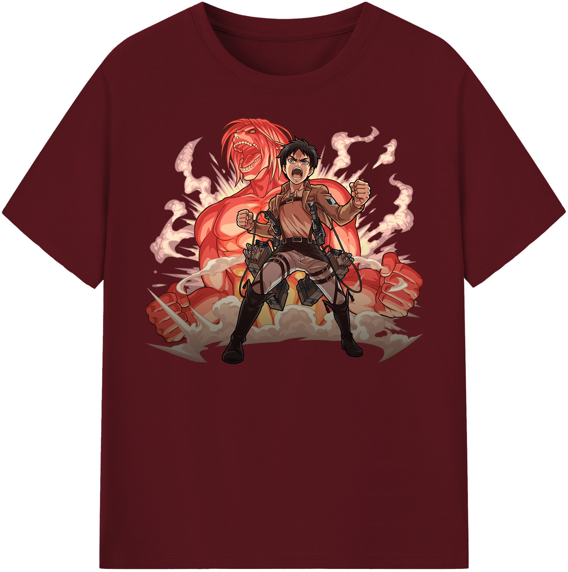 （画像用） 進撃の巨人 エレン･イェーガー Attack on Titan Eren Jäger 綿100％半袖Tシャツ（フロントプリント）